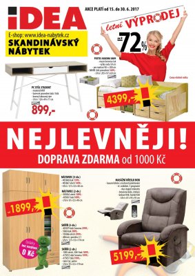 akční leták IDEA nábytek 15.6.2017-30.6.2017