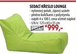 Sedací křeslo LOUNGE černé V1