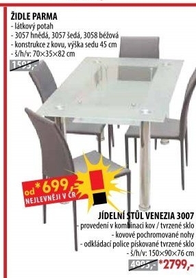 Jídelní židle PARMA šedá