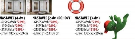 Nástavec ESO 4dveřový 61545 ořech/bílá