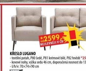 Křeslo LUGANO hnědé