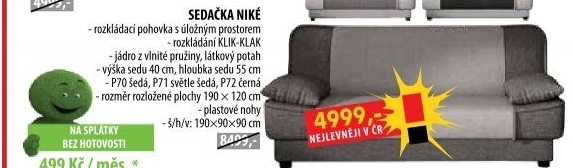 Pohovka NIKÉ šedá