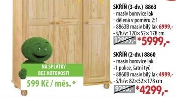 Skříň 3dveřová 8863 lakovaná
