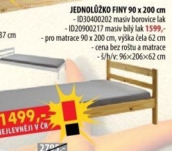 Jednolůžko s přistýlkou LAURA bílé