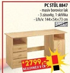PC stůl 8847 lakovaný