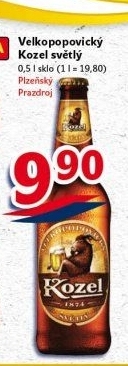 Pivo světlé výčepní 10°Velkopopovický Kozel