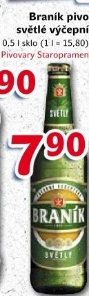 Pivo světlé výčepní 10° Braník
