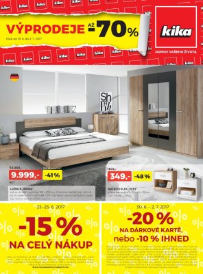 akční leták Kika nábytek 19.6.2017-2.7.2017