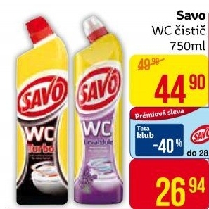 Gelový čistič WC Savo