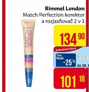 Korektor a rozjasňovač 2 v 1 Match Perfection Rimmel