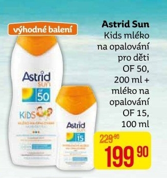 Balíček mléko na opalování dětské OF 50 + OF 15 Astrid Sun