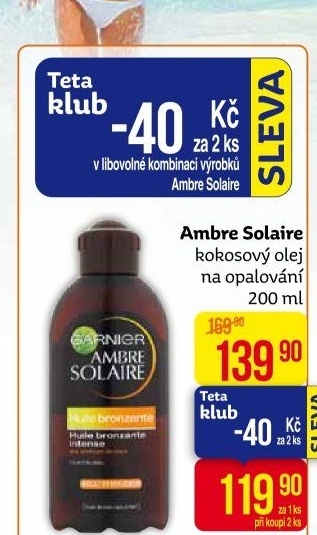 Olej kokosový na opalování Ambre Solaire Garnier