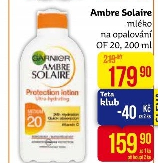 Mléko na opalování OF 20 Ambre Solaire Garnier