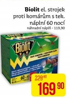 Odpařovač elektrický proti komárům Biolit - náplň