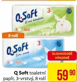 Toaletní papír 3vrstvý Q Soft