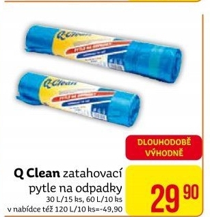 Zatahovací pytle na odpadky 30 l Q Clean
