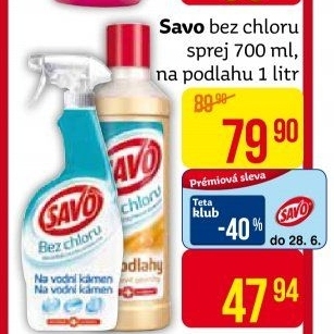 Čistič ve spreji bez chloru Savo