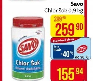 Přípravek do bazénu tablety Chlor Šok Savo