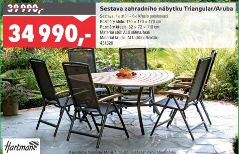 Zahradní set Triangular/Aruba Hartman