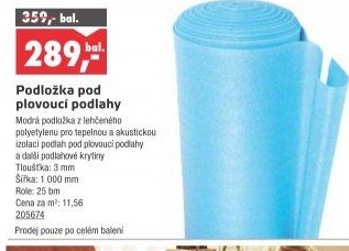 Podložka pod plovoucí podlahy Mirelon
