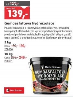 Gumoasfaltová hydroizolace Den Braven