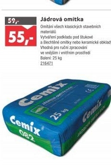 Jádrová omítka Cemix
