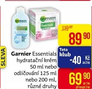 Krém pleťový hydratační Essentials Garnier