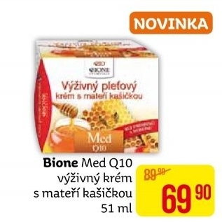 Krém pleťový Med Q10 Bione Cosmetics