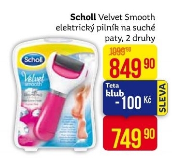 Pilník elektrický na chodidla Velvet smooth Scholl