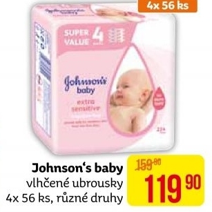 Vlhčené ubrousky dětské Johnson's Baby