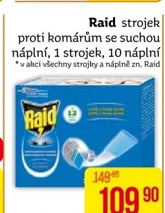 Odpařovač elektrický proti komárům suchý Raid