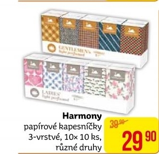 Papírové kapesníčky 3vrstvé Harmony