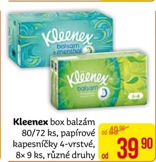 Kapesníčky papírové Balsam Kleenex - box