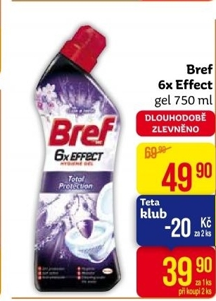 Čistič WC gelový 6x Effect Total Protection Bref