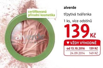 Tvářenka třpytivá Alverde