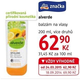 Balzám na vlasy Alverde