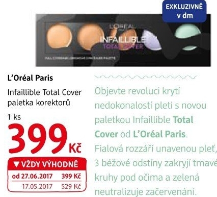 Paletka korektorů Infaillible Total Cover L'Oréal