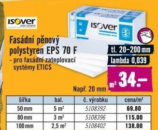 Polystyren fasádní Isover EPS
