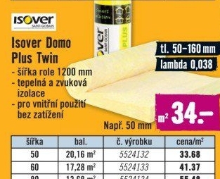 Skelná vata Isover Domo Plus Twin