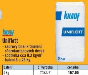 Sádrový tmel Knauf Uniflott