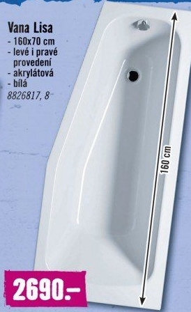 Koupelnová vana Lisa Riho