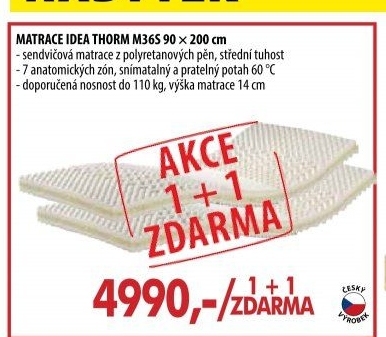 Matrace s potahem IDEA THORM 90x200x14 Akce 1+1 ZDARMA