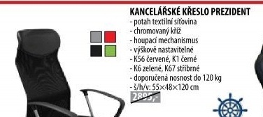 Kancelářské křeslo PRESIDENT stříbrné