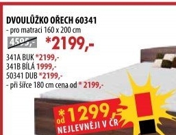 Dvoulůžko 60341 ořech/bílá