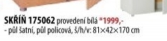Skříň 2dveřová 175062 bílá