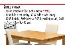 Židle PRIMA bílá/hnědá 3036