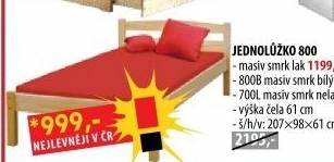 Jednolůžko 800 lakované