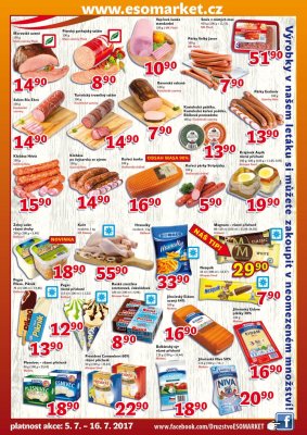 akční leták ESO MARKET 5.7.2017-16.7.2017