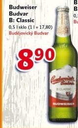 Pivo světlé výčepní B: Classic Budweiser Budvar