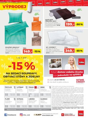 akční leták Kika nábytek 3.7.2017-16.7.2017